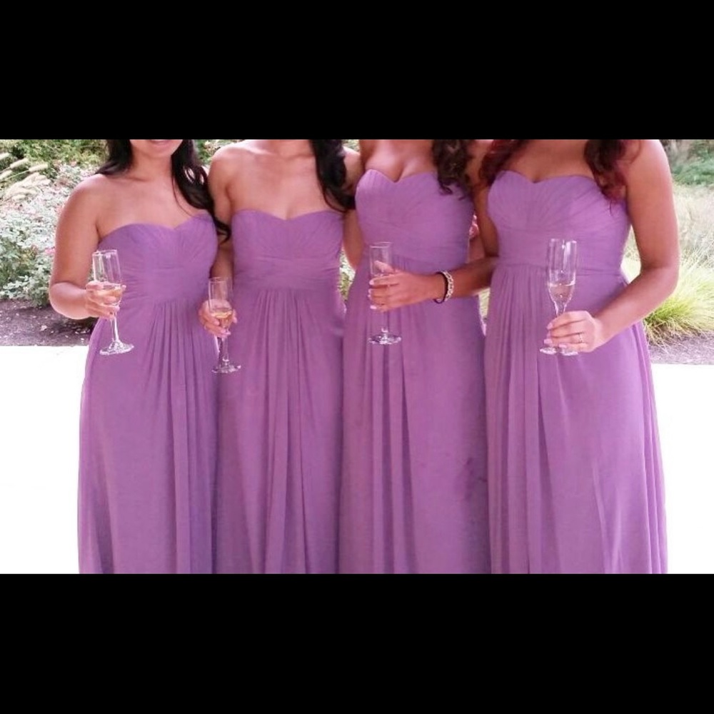 Lavender strapless gown